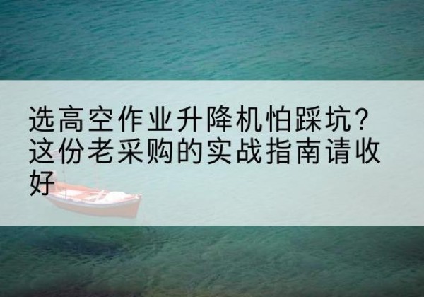 凤台高空作业升降机厂家推荐-选高空作业升降机怕踩坑？这份老采购的实战指南请收好