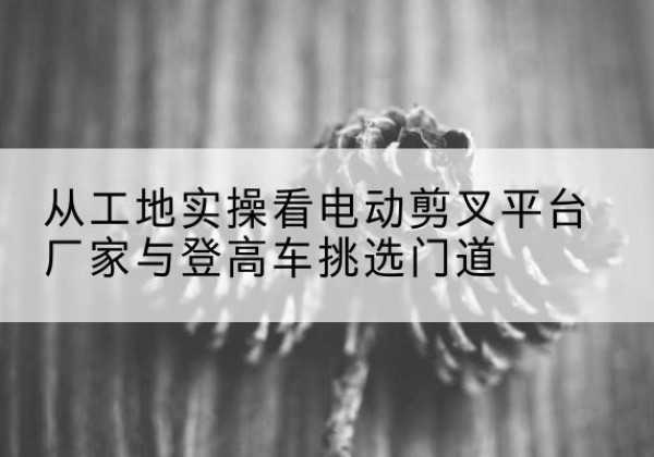 凤台电动剪叉升降平台厂家-从工地实操看电动剪叉平台厂家与登高车挑选门道